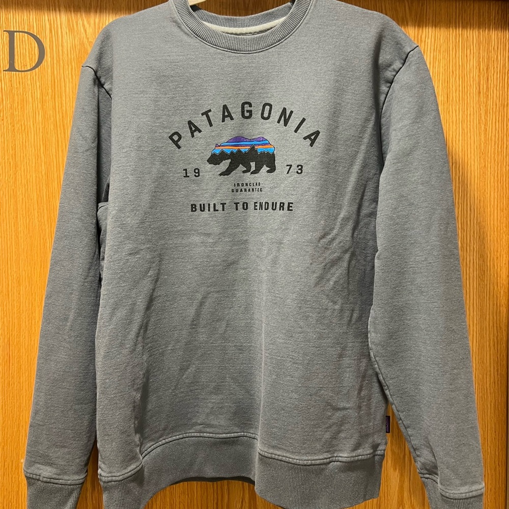 Patagonia Arched Fitz Roy Bear Uprisal Crew Pullover Sweatshirt Men Medium Green